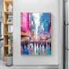 Hand Painted Oil Painting Abstract Cityscape Oil Painting on Canvas Original Urban Scenery Painting Modern Building Art Living room Wall Decor Custom