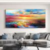 Handmade Hand Painted Wall Art On Canvas Abstract Knife Painting Landscape Dusk For Home Decoration Decor