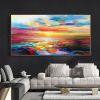 Handmade Hand Painted Wall Art On Canvas Abstract Knife Painting Landscape Dusk For Home Decoration Decor